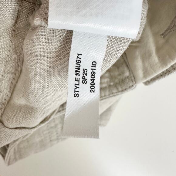 Madewell Pintucked Shorts in 100% Linen Oat Beige High Rise Vacation US 12 NWT - Picture 13 of 13